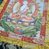 Painel de obra de arte Thangka A Deusa da Compaixão com brocado de seda