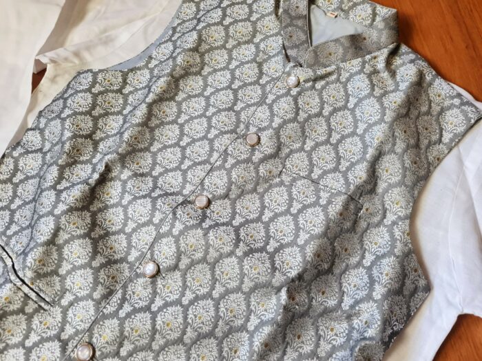 Conjunto noivo indiano 3 peças (e lindo colete Jacquard estampa clássica)