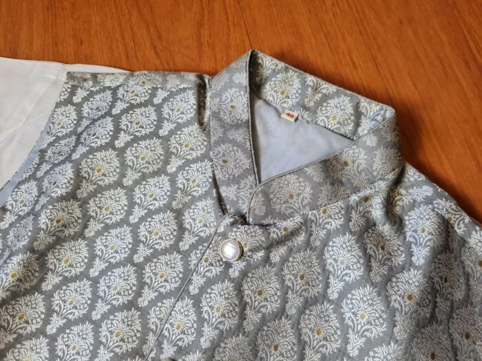 Conjunto noivo indiano 3 peças (e lindo colete Jacquard estampa clássica)