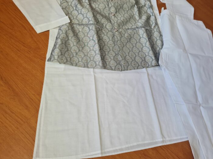 Conjunto noivo indiano 3 peças (e lindo colete Jacquard estampa clássica)