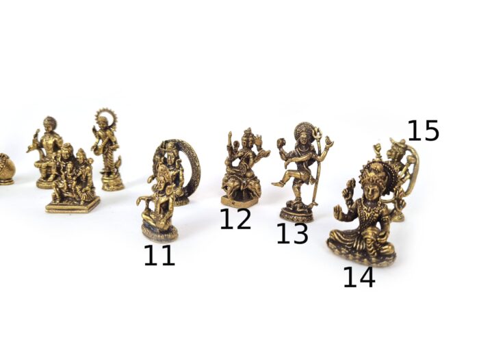 Miniaturas de Deidades Hindus em bronze 3x2cm