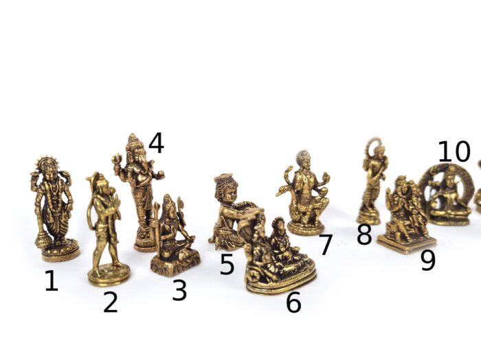 Miniaturas de Deidades Hindus em bronze 3x2cm