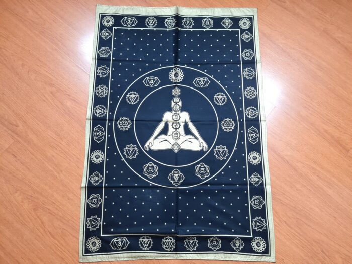 Panô indiano Coleção Gold Black estampa Ser e os 7 chakras 100cm