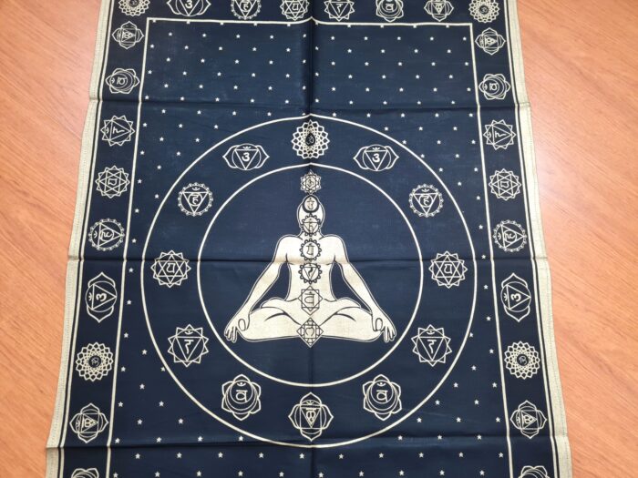 Panô indiano Coleção Gold Black estampa 7 chakras 100cm