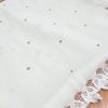 20230418_194127 Sari indiano de seda luxuoso branco com prateado bordado e pedrinhas