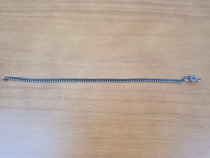 Tornozeleira indiana de prata alemã slim