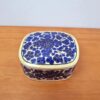 caixinha indiana de papel machê creme e azul floral