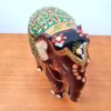 Elefante indiano grande de madeira com pintura à mão 18cm