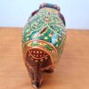 Elefante indiano grande de madeira com pintura à mão 18cm