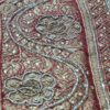 Sari indiano de seda luxuoso para noivas vermelho e dourado bordado e pedrarias