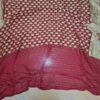 Sari indiano de seda luxuoso para noivas vermelho e dourado bordado e pedrarias