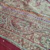 Sari indiano de seda luxuoso para noivas vermelho e dourado bordado e pedrarias