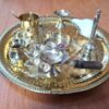 Pooja Thali prato para Puja com 10 peças 28cm