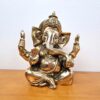 Estátua de Ganesha indiana de metal brass (latão) polido, acabamento lindíssimo, pesando mais de 1 kilo com 15cm