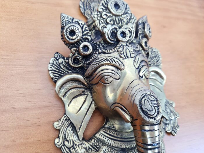 Sino de porta de metal brass do Deus Ganesha 24cm