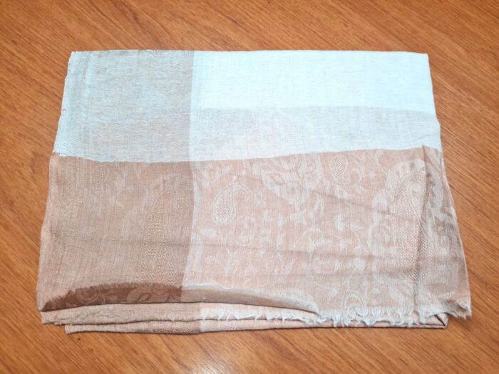 pashmina indiana de lã de cashmere (verdadeira) creme e tons terrosos claros