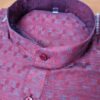Kurta de algodão (bata masculina longa) quadriculada vinho