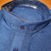 Kurta de algodão (bata masculina longa) azul com bordados