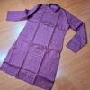 Kurta (bata indiana masculina), clássica, em algodão vinho, Tamanho 40,