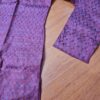Kurta de algodão (bata masculina longa) quadriculada vinho