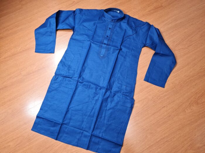 Kurta masculina indiana (bata masculina) de algodão azul