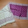 Echarpe indiana algodão com viscose dupla face estampa de arabescos uva e bege