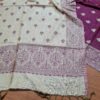 Echarpe indiana algodão com viscose dupla face estampa de arabescos uva e bege