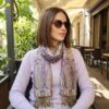 lenço indiano dupla face estampa paisleys viscose roxo e bege