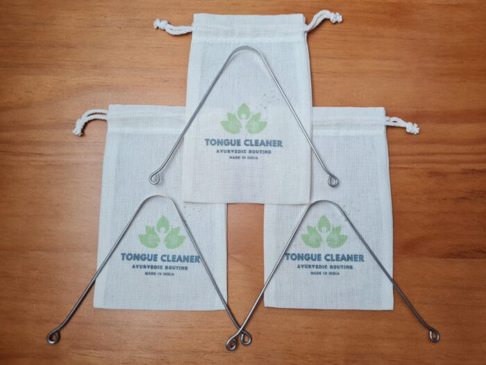 Kit 3 raspadores de aço inox ayurvedico acompanha saquinho de algodão