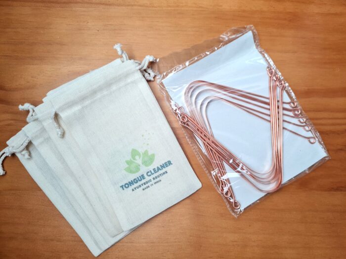 Kit 12 raspadores de cobre puro ayurvedico acompanha saquinho de algodão