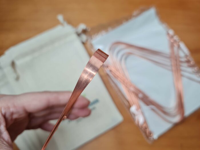 kit 12 Raspadores de língua Ayurvédico de cobre