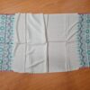 Pashimina indiana de cashmere estampa geométrica e floral creme e verde água