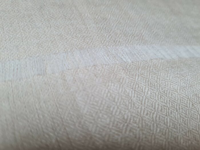 Pashimina indiana de cashmere estampa geométrica e floral creme e verde água