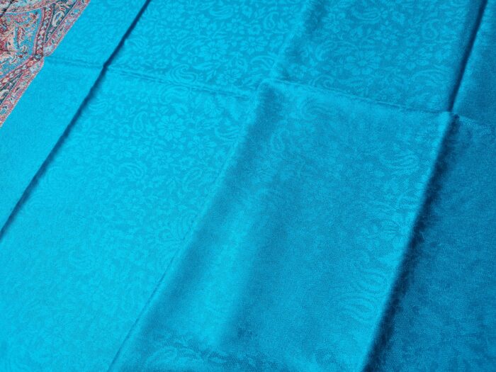 20230718_184730 Pashimina indiana estampada de viscose com faixas estampadas paisley turquesa