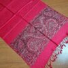 Pashimina indiana estampada de viscose com faixas estampadas paisley cereja
