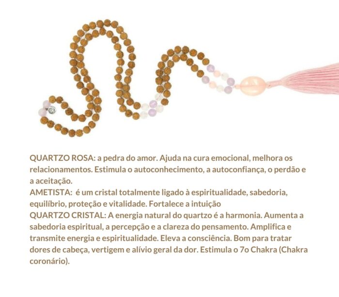 Significado das pedras: quartzo rosa, ametista e quartzo cristal