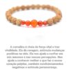 Pulseira de Rudrakshas originais e pedra Cornalina P