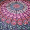 Colcha indiana ou painel decorativo Mandala rosa e turquesa (2,40m x 2,10m)
