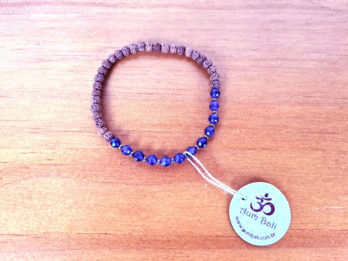 Pulseira de Rudrakshas originais e pedras de Ametista P