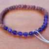 Pulseira de Rudrakshas originais e pedras de Ametista P