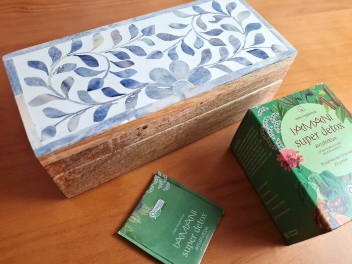 KIT Caixa de Chás com chá Funcional Orgânico Super Detox Ayurveda Iamaní