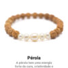 pulseira rudraksha com pedras naturais de pérolas