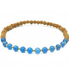Pulseira de Rudraksha verdadeira, tamanho 4mm, com pedras de Ágata azul. Peça feita artesanalmente, com ritual de purificação.