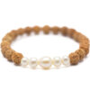 pulseira rudraksha com pedras naturais de pérolas