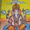 Painel de tecido Coleção Especial pintado à mão Ganesha 90cm