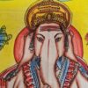 Painel de tecido Coleção Especial pintado à mão Ganesha 90cm