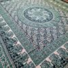 Colcha indiana ou painel decorativo Mandala preto creme e verde (2,40m x 2,10m)