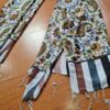Echarpe indiana estampa paisley de viscose marrom e coloridos