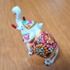 Elefante de metal esmaltado com técnica Cloisonné branco azul color 10cm II