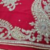 Sari indiano de seda luxuoso azul e dourado bordado